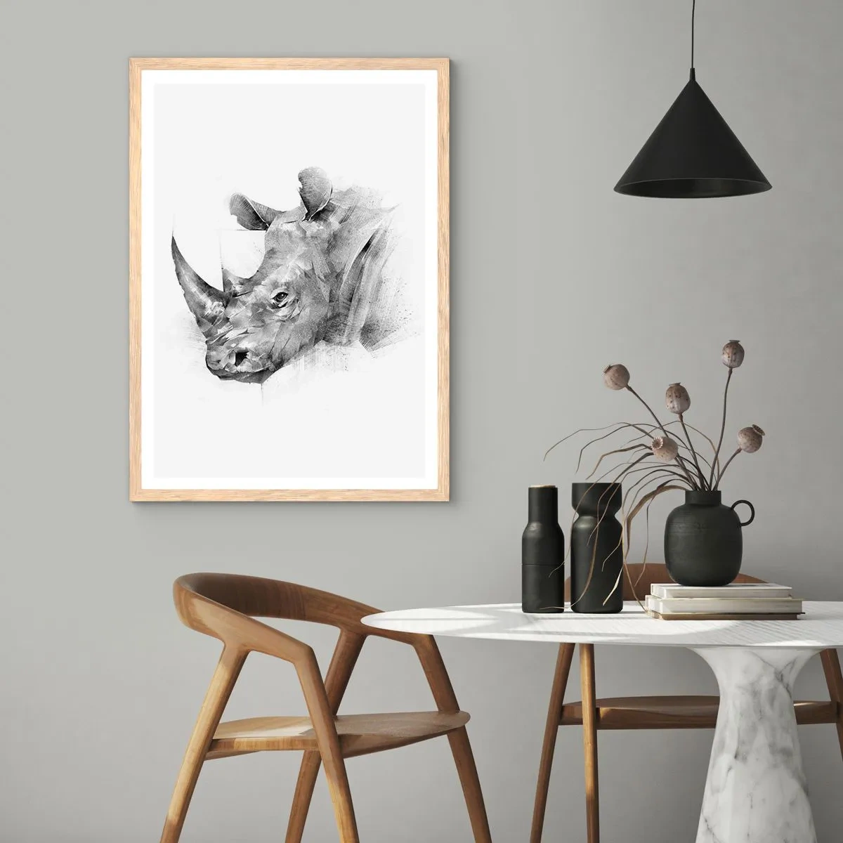 Affiche dans un chêne clair - Poster - Potrait africain - 30x40 cm