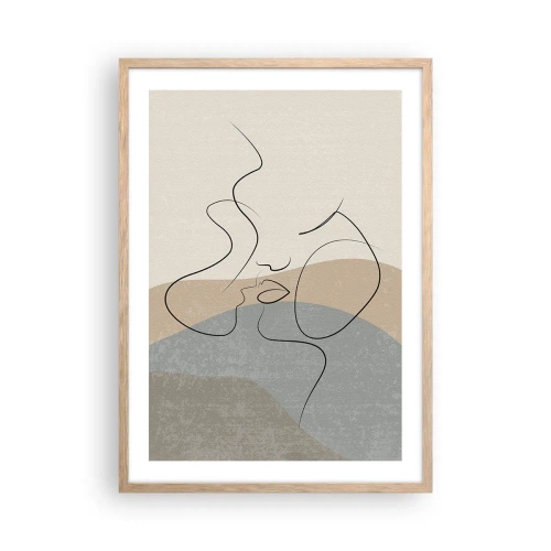 Affiche dans un chêne clair - Poster - Comme un coup de pinceau - 50x70 cm