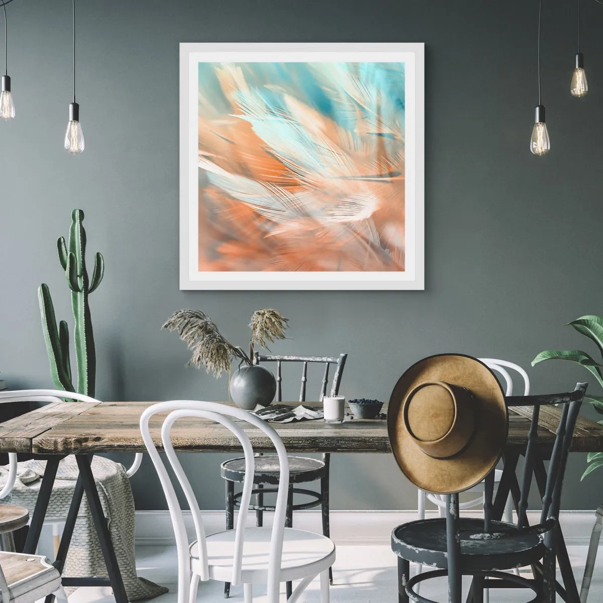 Affiche dans un cadre blanc - Poster - Au pays de la douceur - 60x60 cm