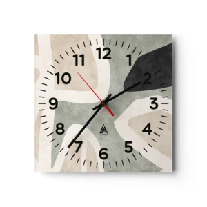 Horloge murale - Pendule murale - Composition pour motif noir - 30x30 cm