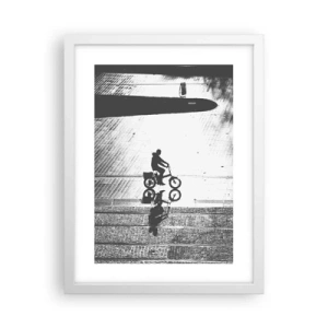 Affiche dans un cadre blanc - Poster - Devant moi, à travers la ville - 30x40 cm