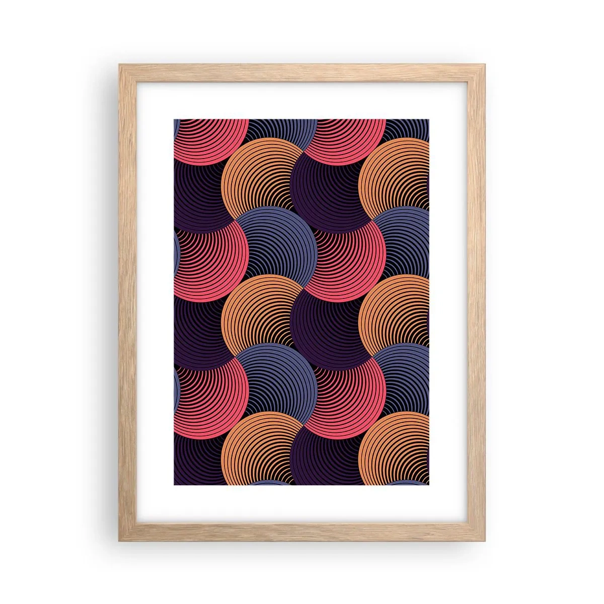 Affiche dans un chêne clair - Poster - Dans un rythme circulaire - 30x40 cm