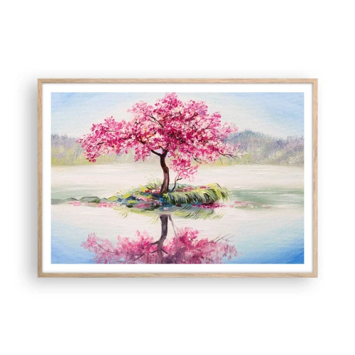 Affiche dans un chêne clair - Poster - Fête du Printemps - 100x70 cm