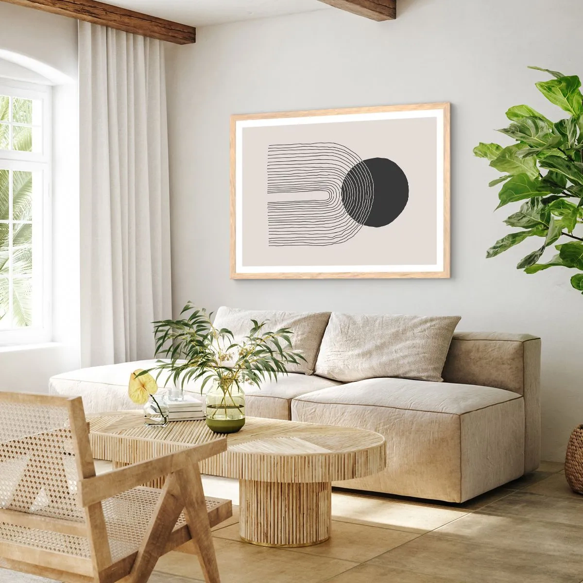 Affiche dans un chêne clair - Poster - Tremblement et confiance - 100x70 cm