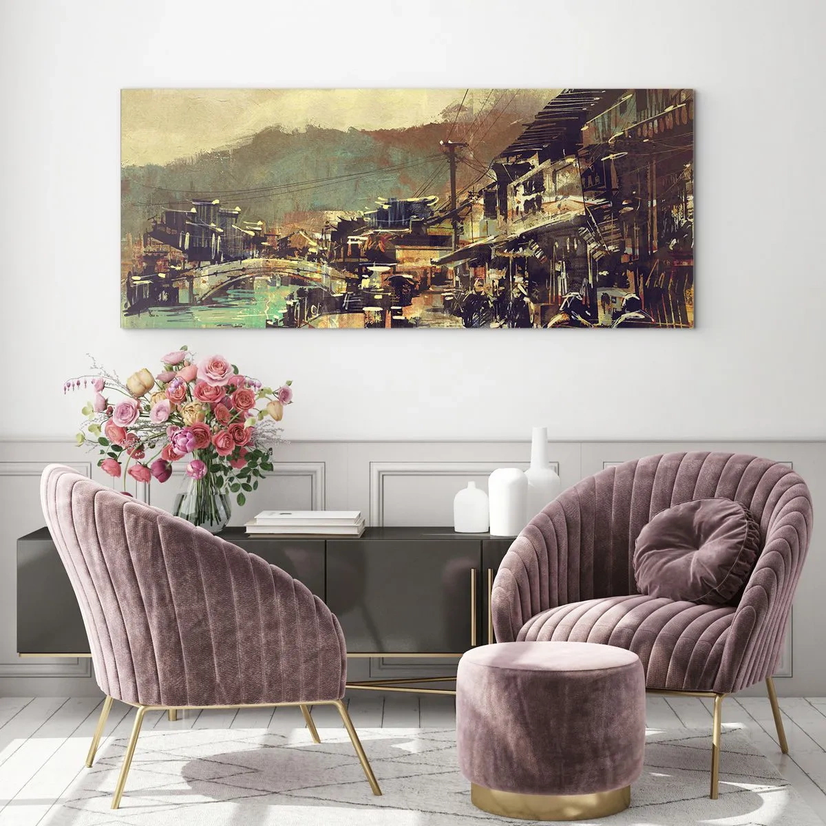 Impression sur verre - Image sur verre - La vie comme une richesse de gris - 90x30 cm