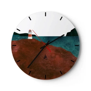 Horloge murale - Pendule murale - En regardant la mer - 40x40 cm