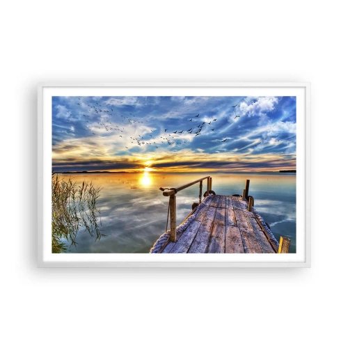 Affiche dans un cadre blanc - Poster - Le vent se repose - 91x61 cm