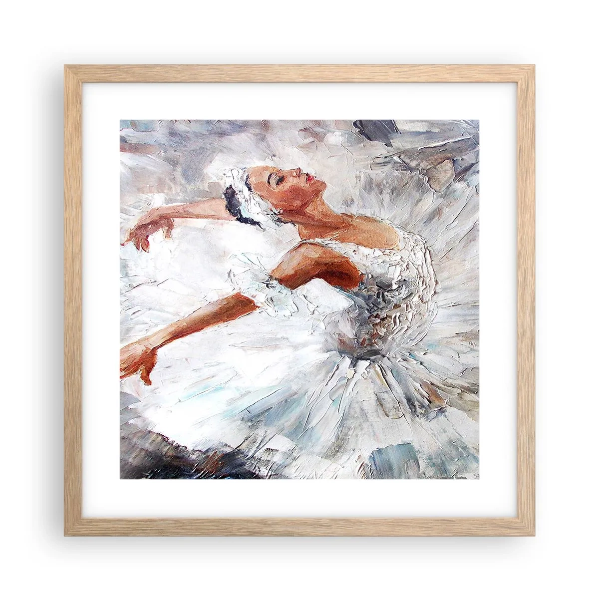 Affiche dans un chêne clair - Poster - Délicat et léger comme du tulle - 40x40 cm