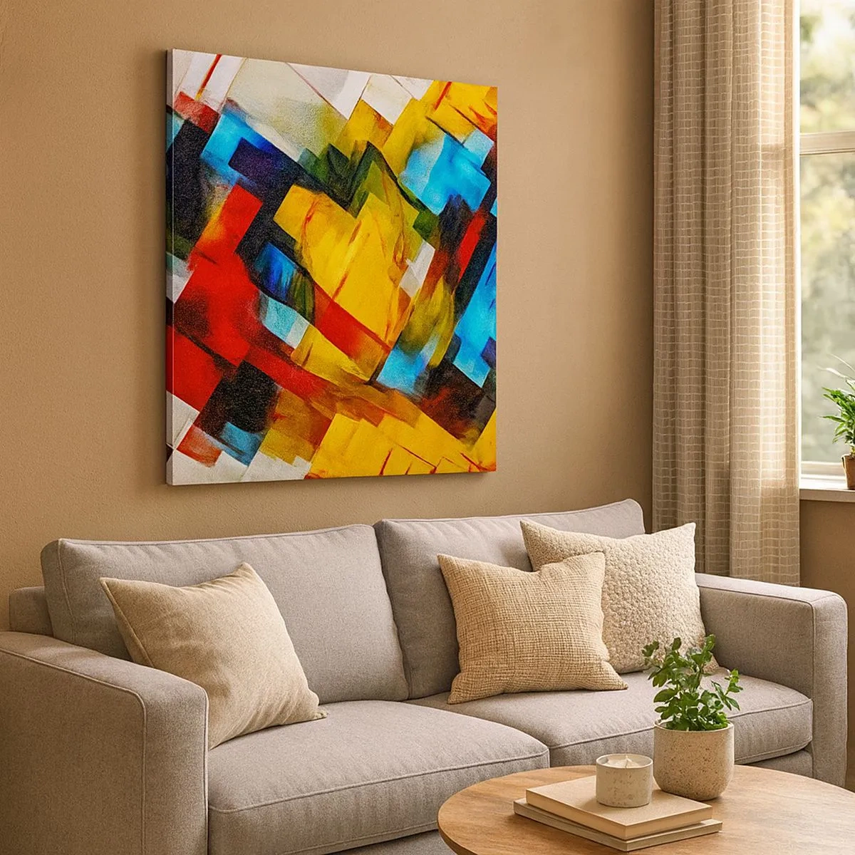 Impression sur toile - Image sur toile - Une superposition multicolore - 30x30 cm