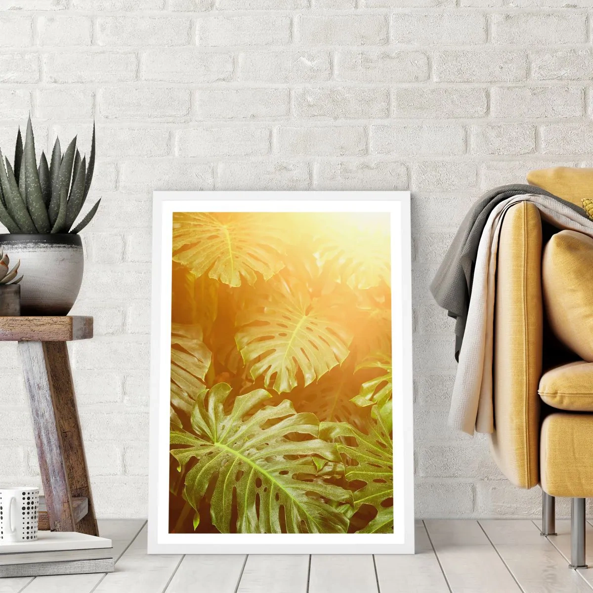 Affiche dans un cadre blanc - Poster - Se fondre dans la verdure - 70x100 cm