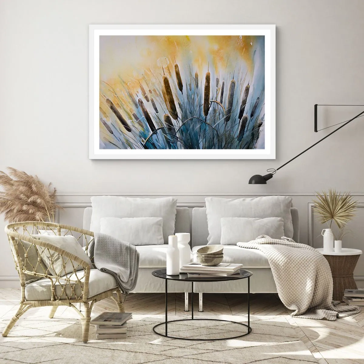 Affiche dans un cadre blanc - Poster - Fraicheur de l'eau, chaleur du soleil - 40x30 cm