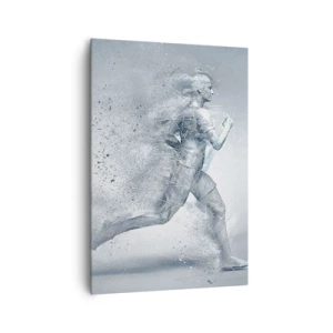 Impression sur toile - Image sur toile - Une figure dynamique courant dans un style abstrait - 70x100cm - Une énergie cristalline - Décoration murale moderne pour le salon et la chambre ARTTOR