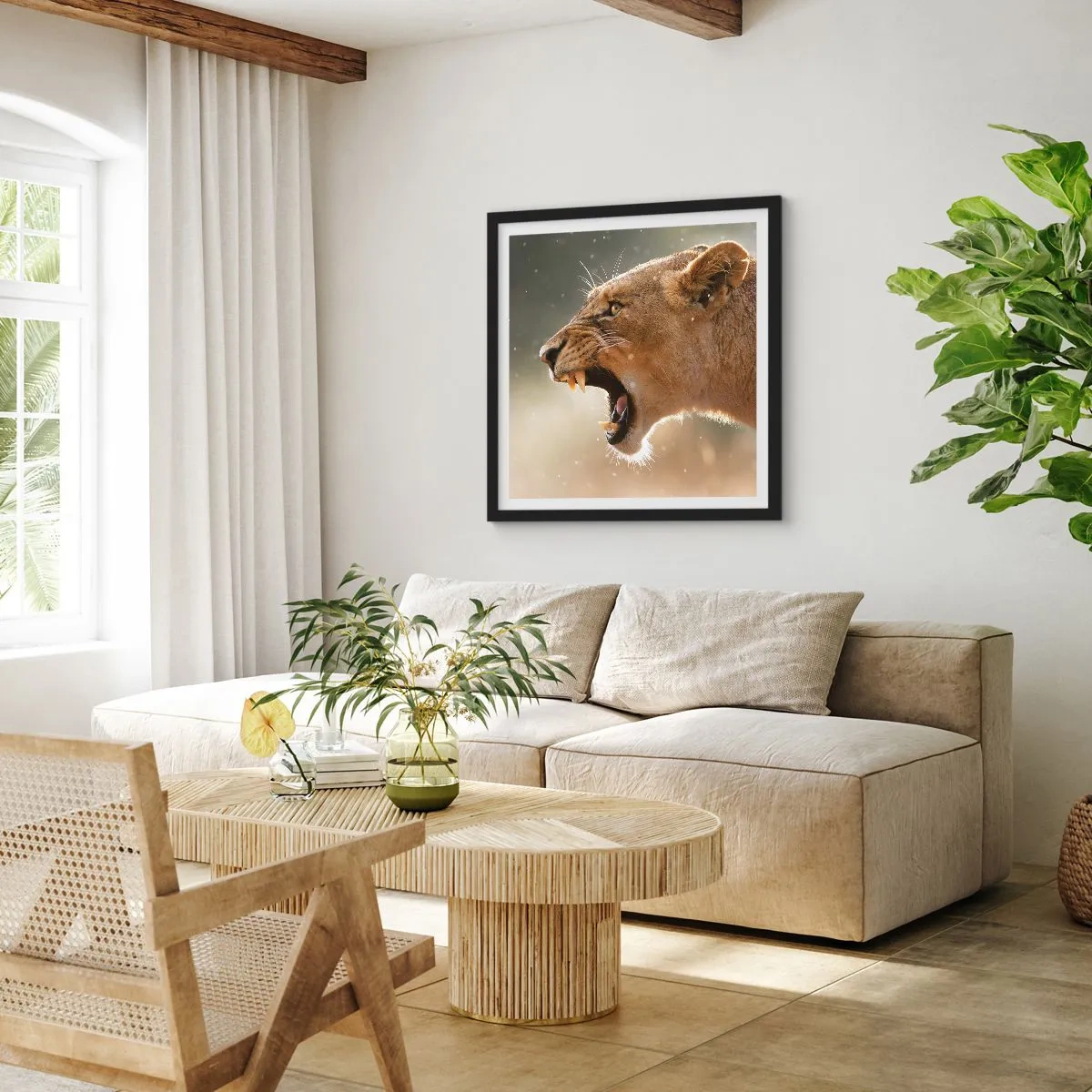 Affiche dans un cadre noir - Poster - Essayez de ne pas écouter - 60x60 cm