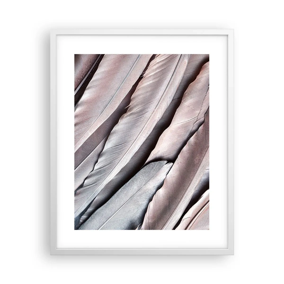 Affiche dans un cadre blanc - Poster - En argent rose - 40x50 cm