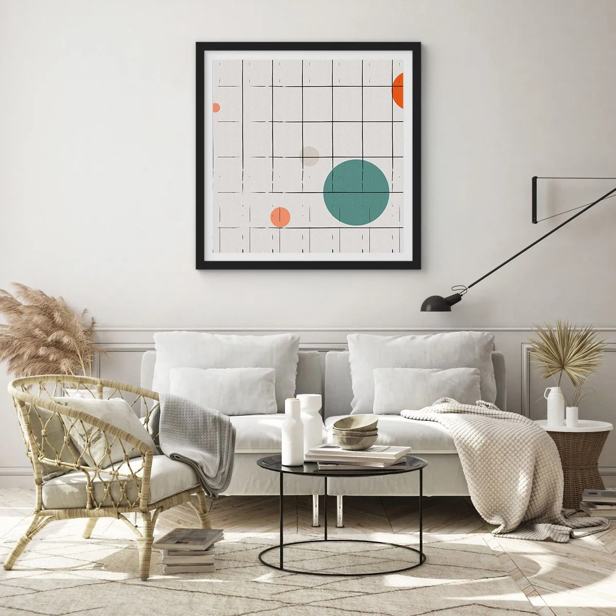 Affiche dans un cadre noir - Poster - Piégé. Nous ou eux ? - 50x50 cm