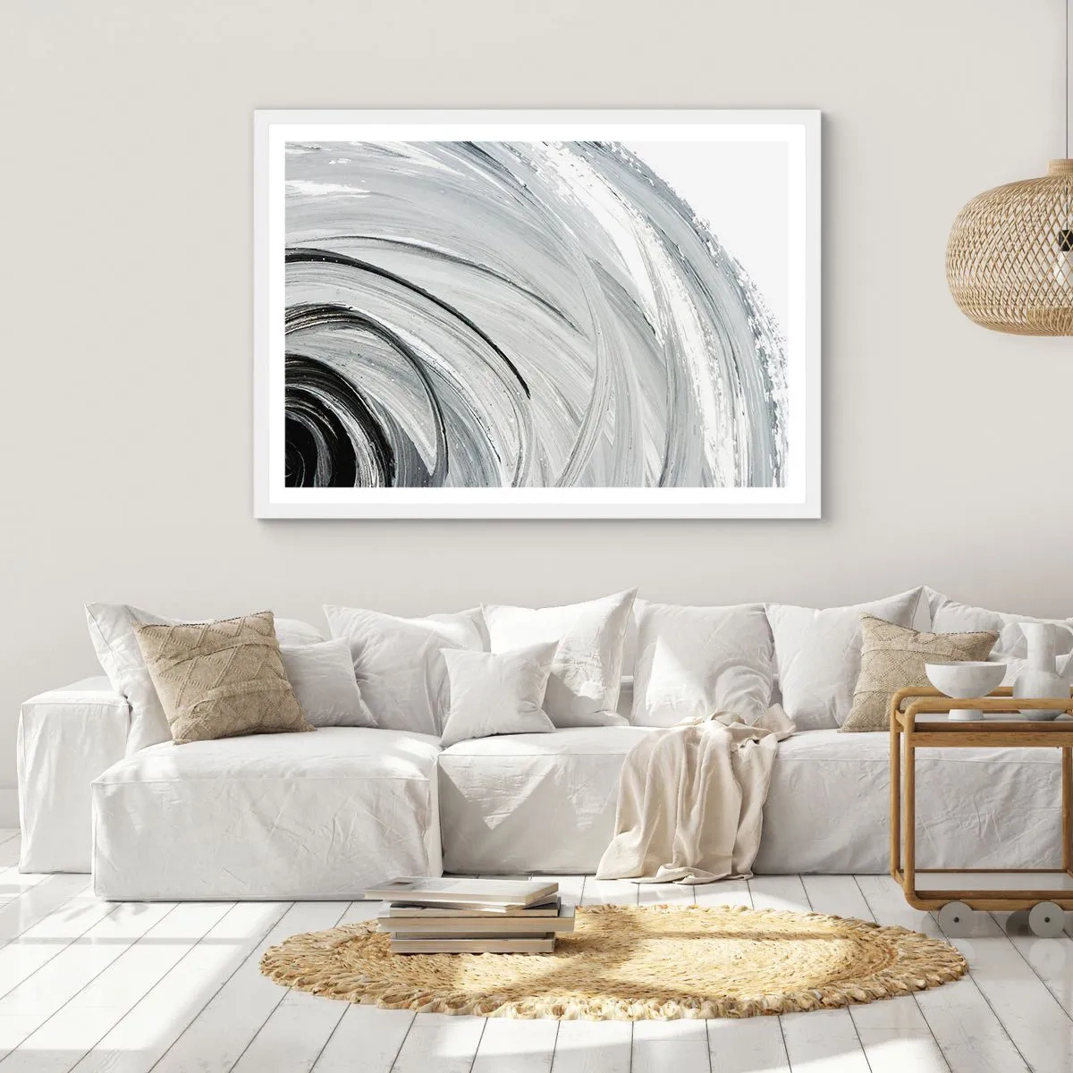 Affiche dans un cadre blanc - Poster - Composition orbitale - 91x61 cm