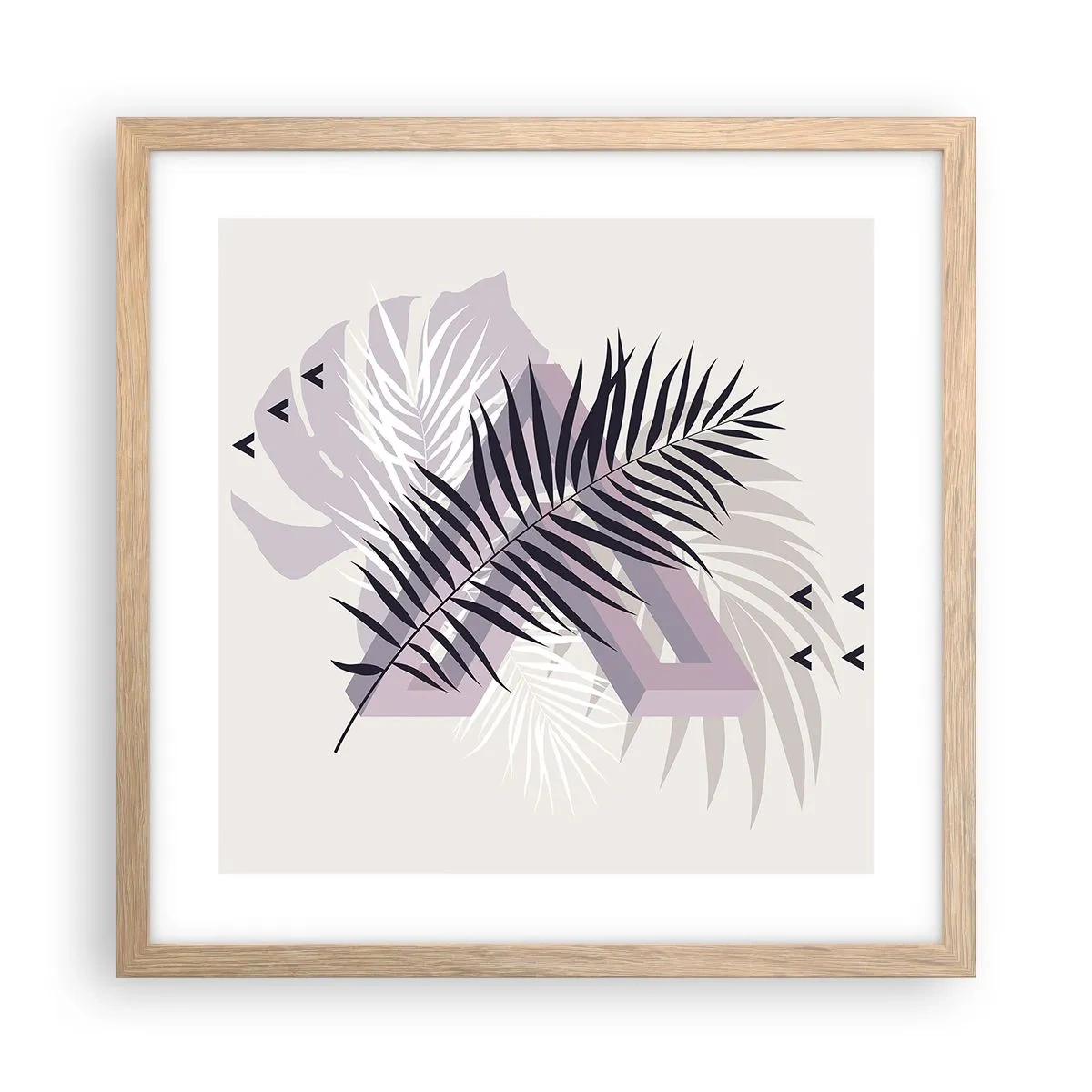 Affiche dans un chêne clair - Poster - L'ombre de l'obscurité - 40x40 cm