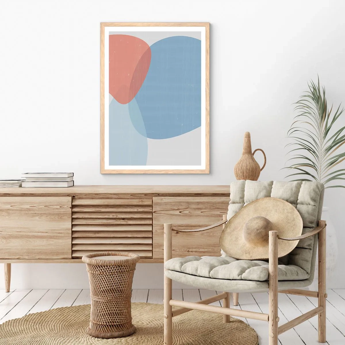 Affiche dans un chêne clair - Poster - Relations pastel - 40x50 cm