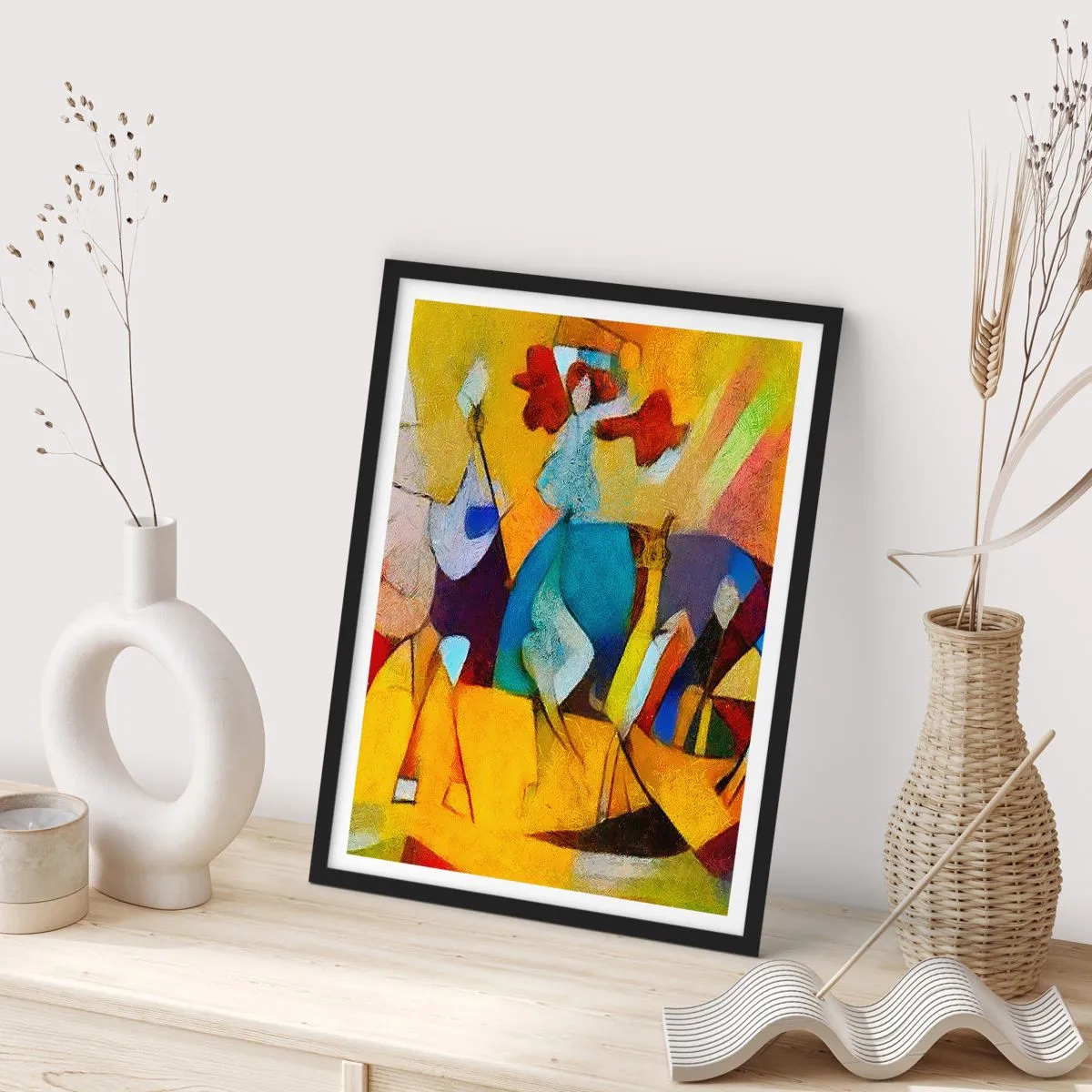 Affiche dans un cadre noir - Poster - Soleil - vie - joie - 61x91 cm