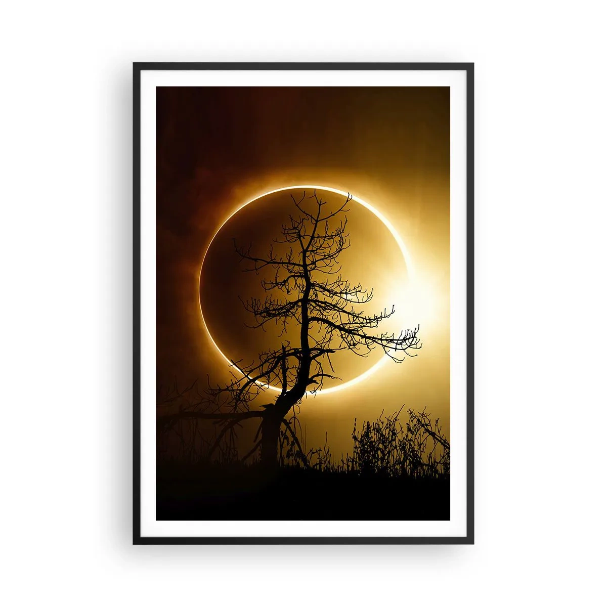 Affiche dans un cadre noir - Poster - Éclipse totale - 70x100 cm