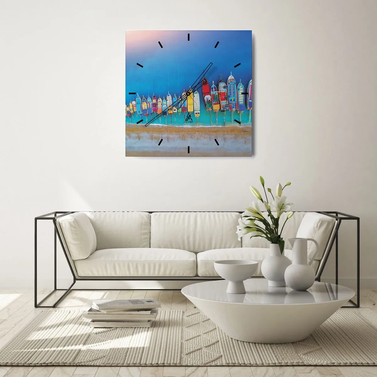 Horloge murale - Pendule murale - Une vue à vol d'oiseau - 30x30 cm