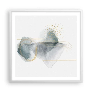 Affiche dans un cadre blanc - Poster - À propos de la relation entre le gris et l'or - 60x60 cm