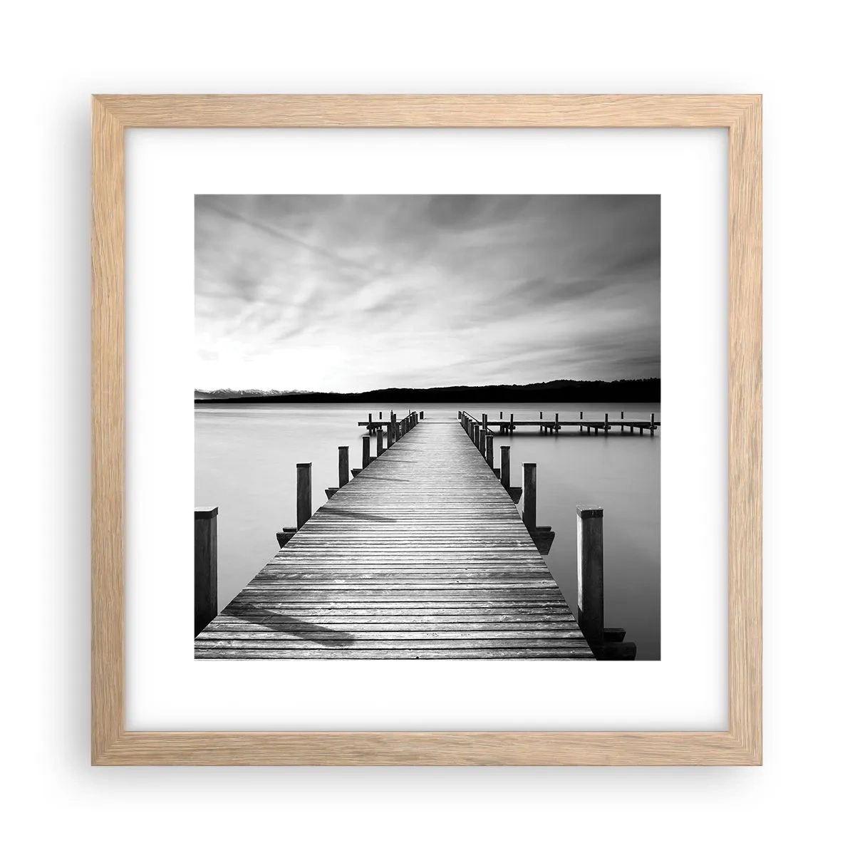 Affiche dans un chêne clair - Poster - Au point d'eau - la paix - 30x30 cm