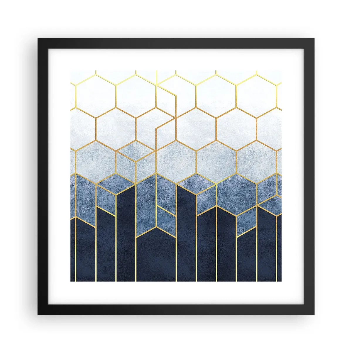 Affiche dans un cadre noir - Poster - Composition en rythme syncopé - 40x40 cm