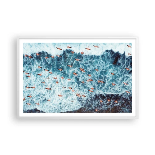 Affiche dans un cadre blanc - Poster - Défilé du bord de mer - 91x61 cm