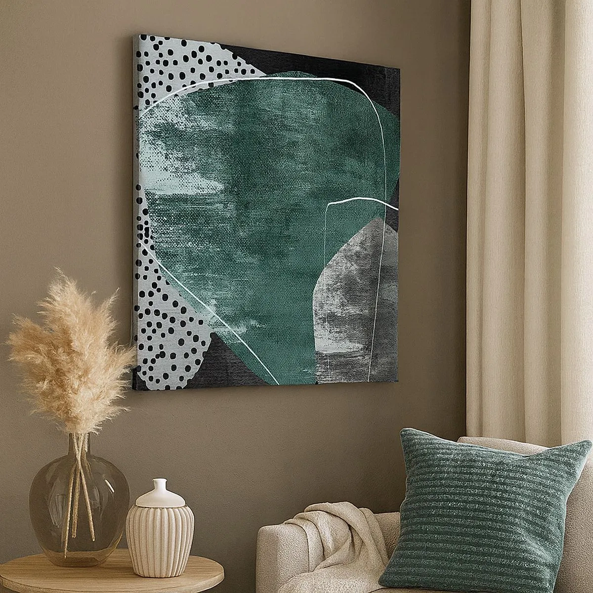 Impression sur toile - Image sur toile - Abstraction colorée avec feuille d'or - 30x30 cm