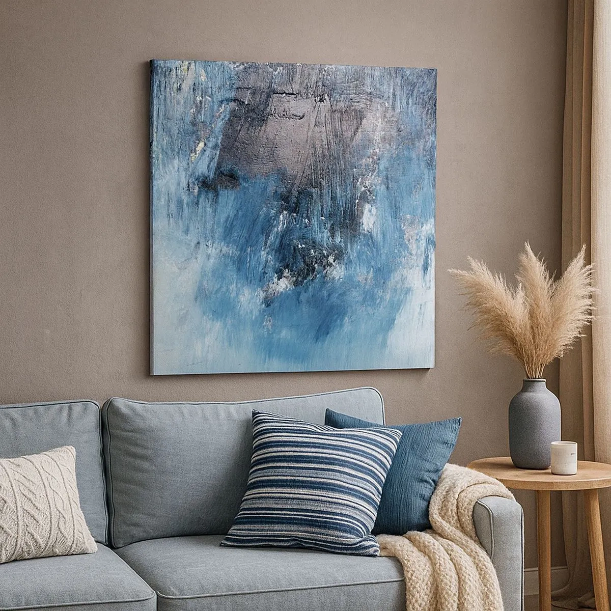 Impression sur toile - Image sur toile - Rhapsodie en bleu - 30x30 cm