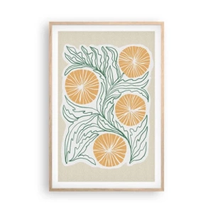 Affiche dans un chêne clair - Poster - Ethnique avec une pointe d'abstraction - 61x91 cm