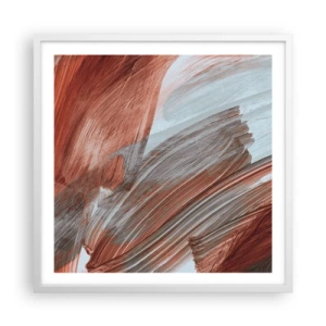 Affiche dans un cadre blanc - Poster - Abstraction venteuse et automnale - 60x60 cm
