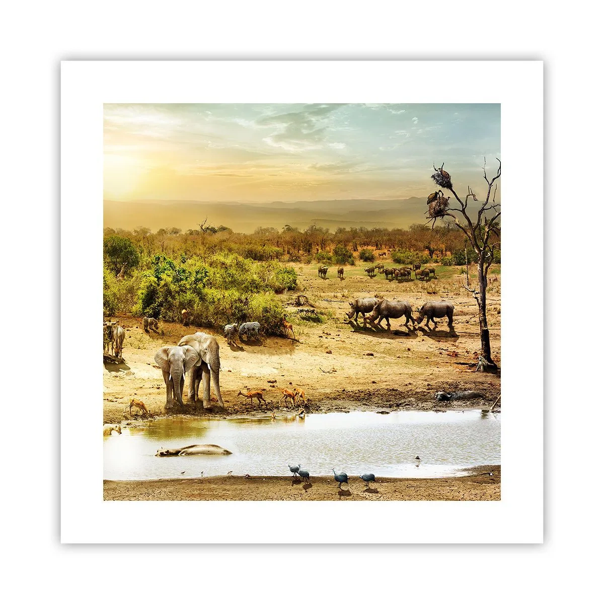 Affiche - Poster - "Et d'Eden coulait une rivière..." - 40x40 cm