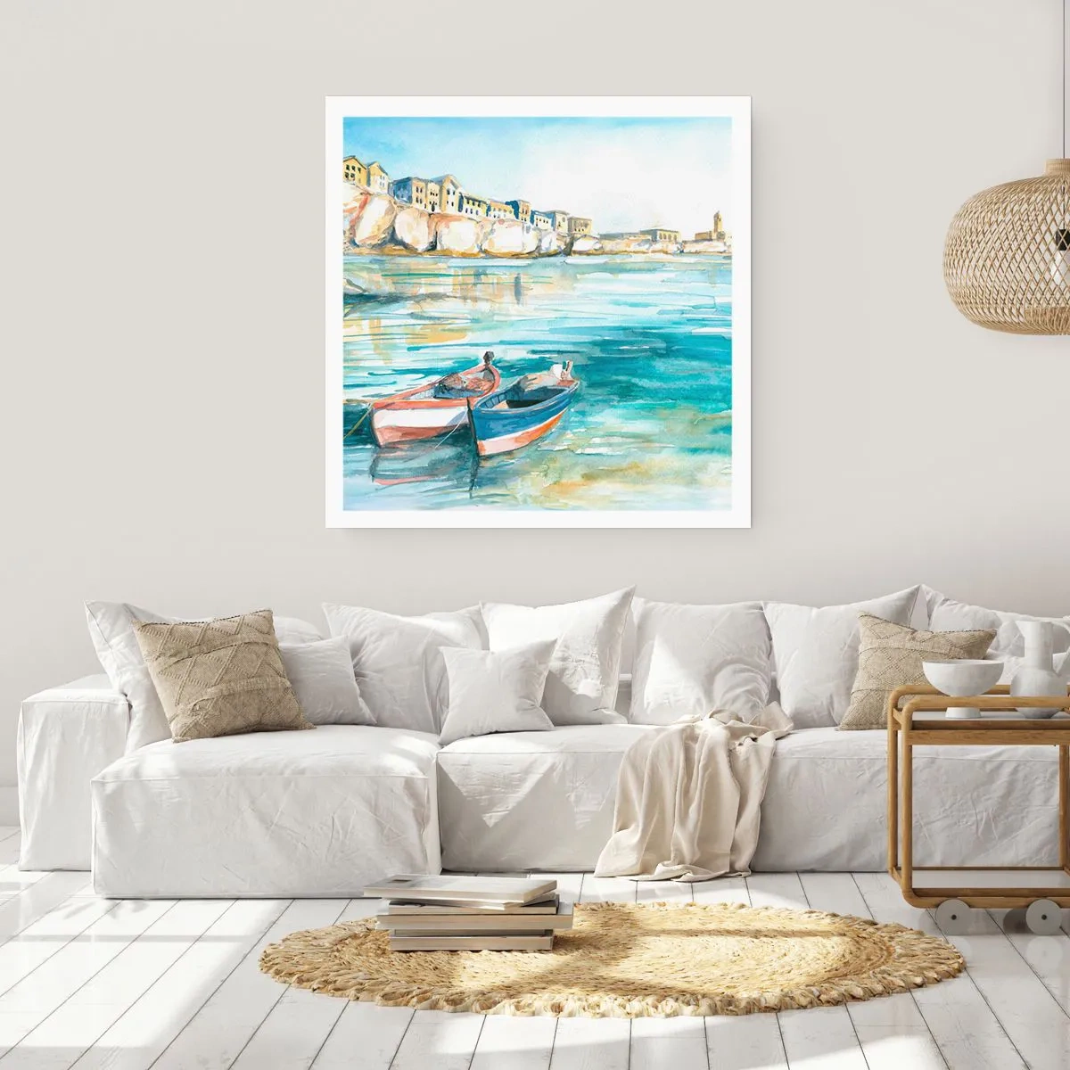 Affiche - Poster - Paysage dans l'azur - 60x60 cm
