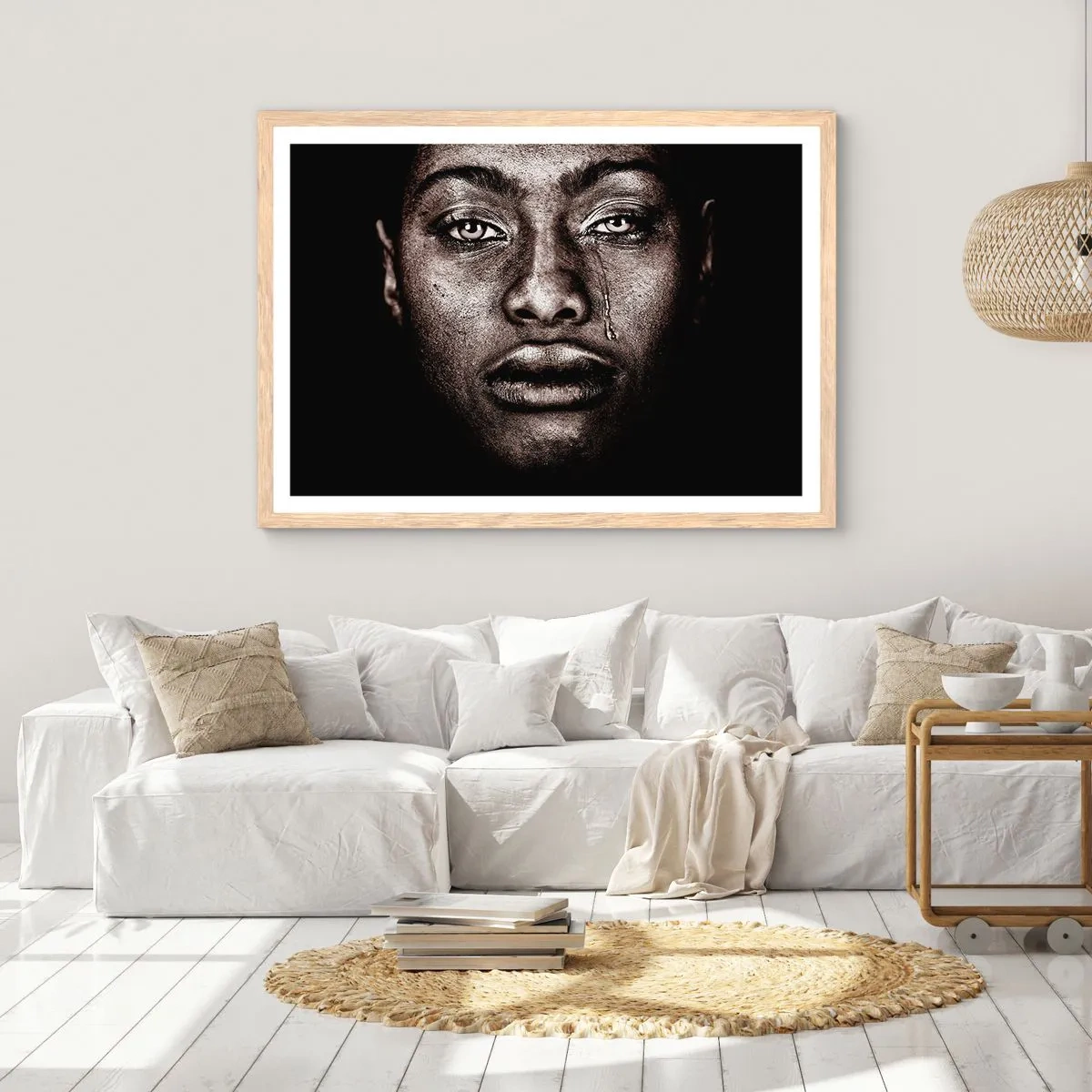 Affiche dans un chêne clair - Poster - Une larme - 91x61 cm