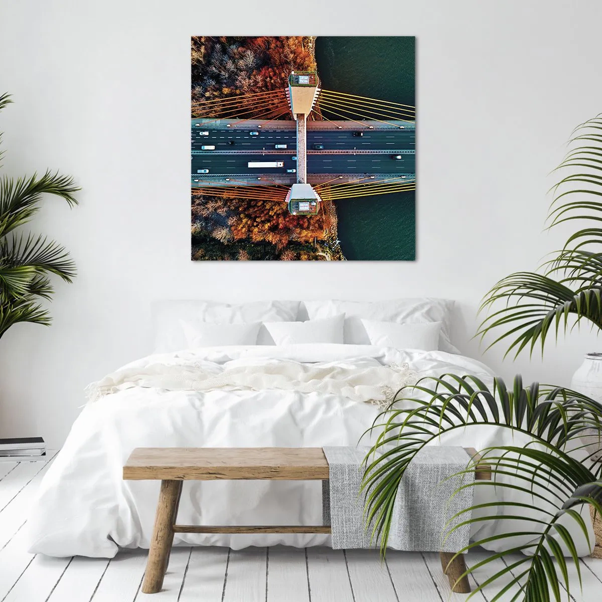 Impression sur toile - Image sur toile - Au dessus de l'eau et de la forêt - 60x60 cm