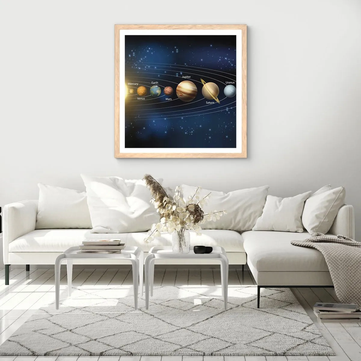 Affiche dans un chêne clair - Poster - L'une des dix - 60x60 cm