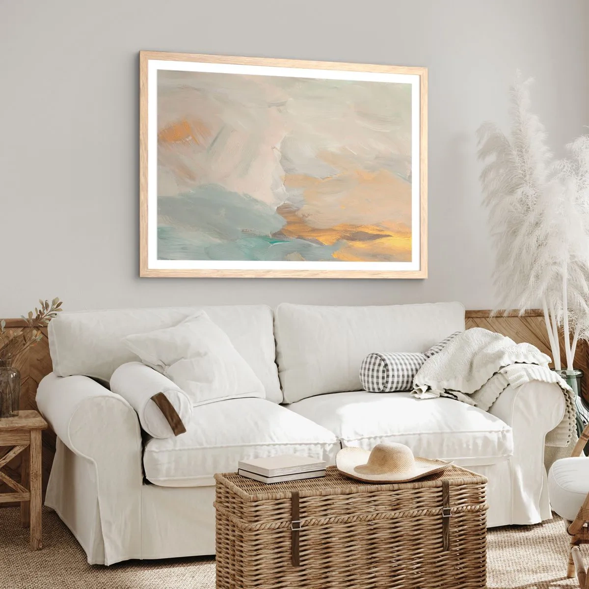 Affiche dans un chêne clair - Poster - Abstraction – le pays de la douceur - 91x61 cm