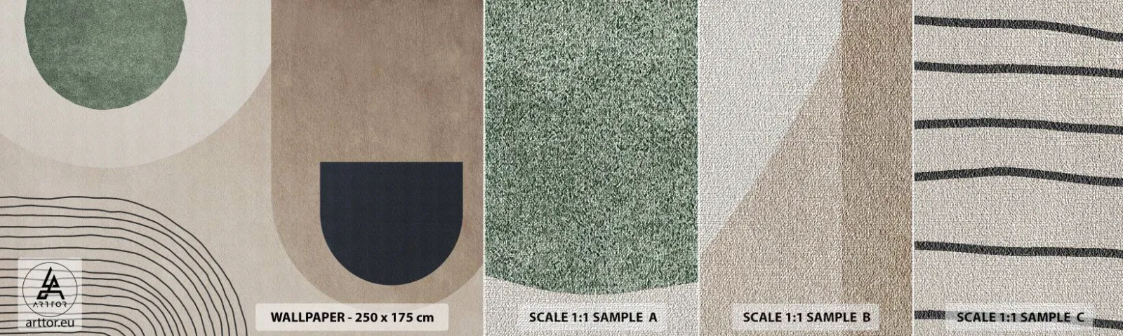 Échantillon de Papier Peint Premium Canvas - La douceur de l'ovale - Minimalisme, Morceau, Abstraction - 100x30 cm