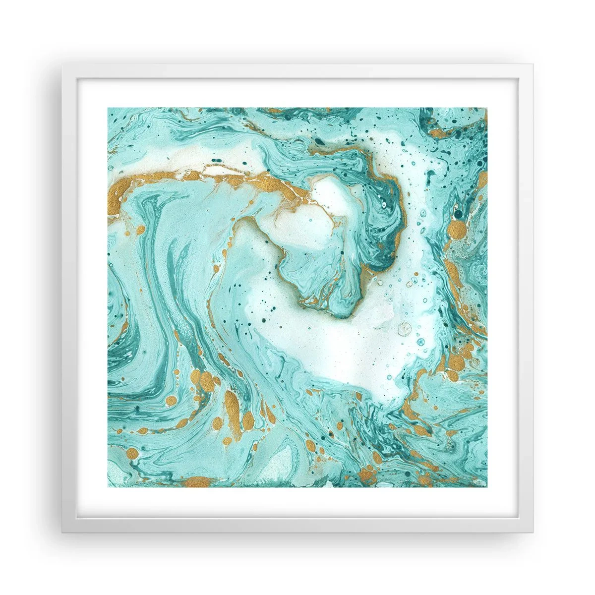 Affiche dans un cadre blanc - Poster - Sous la grande vague de l'ère Edo - 50x50 cm