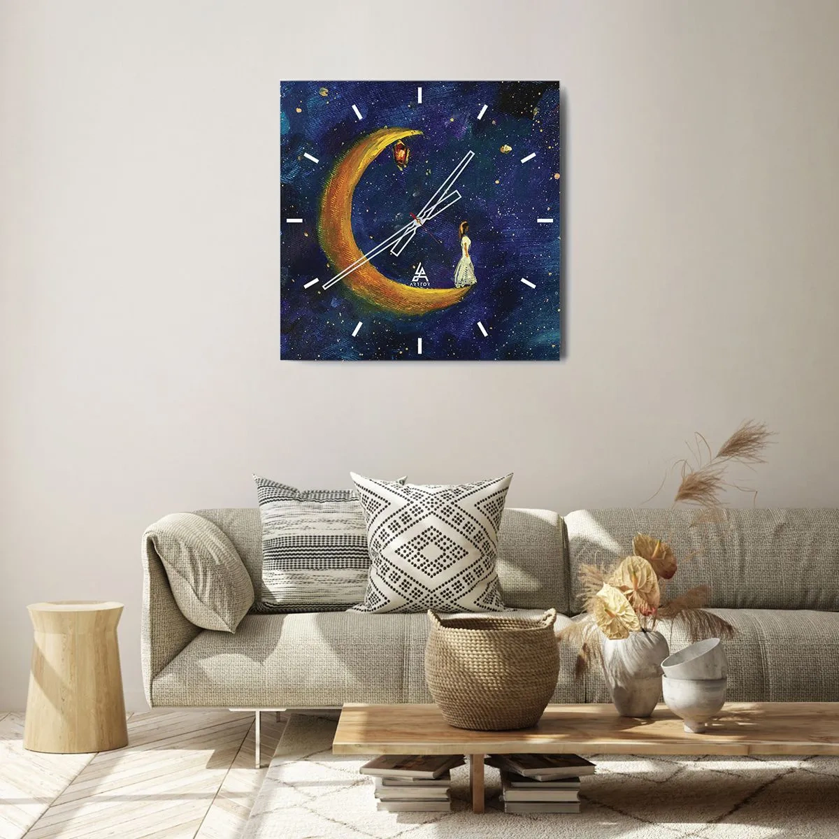 Horloge murale - Pendule murale - Appel du monde - 30x30 cm