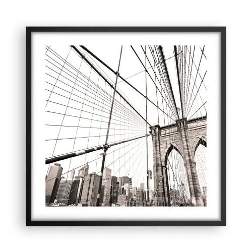 Affiche dans un cadre noir - Poster - Cathédrale New Yorkaise - 50x50 cm
