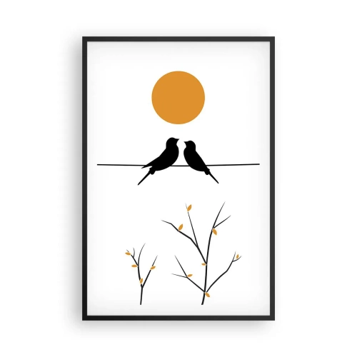 Affiche dans un cadre noir - Poster - Soirée pour rossignols - 61x91 cm