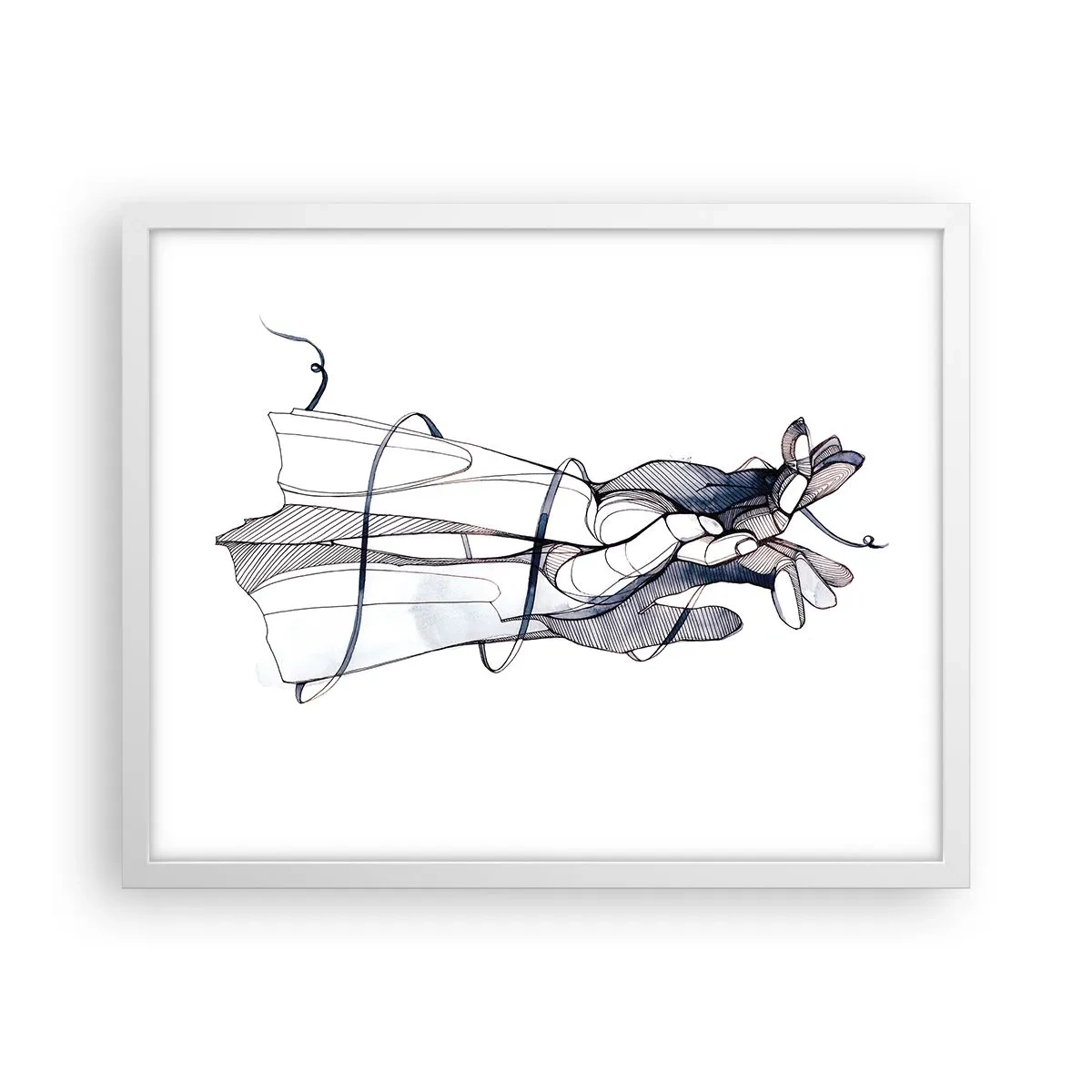 Affiche dans un cadre blanc - Poster - Étude du touché - 50x40 cm