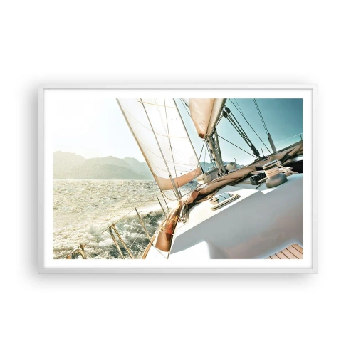 Affiche dans un cadre blanc - Poster - Toutes voiles dehors - 91x61 cm