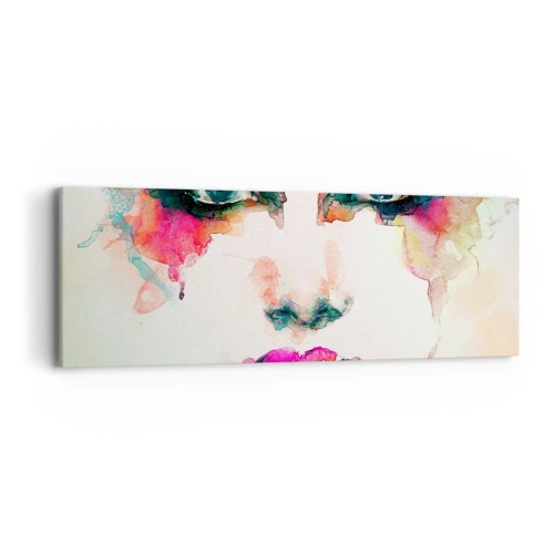 Impression sur toile - Image sur toile - Un portrait peint avec un arc-en-ciel - 90x30 cm