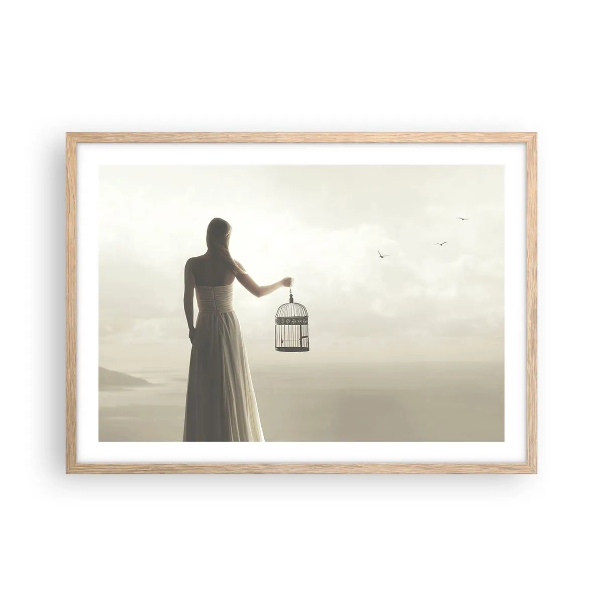 Affiche dans un chêne clair - Poster - Soi libre - 70x50 cm