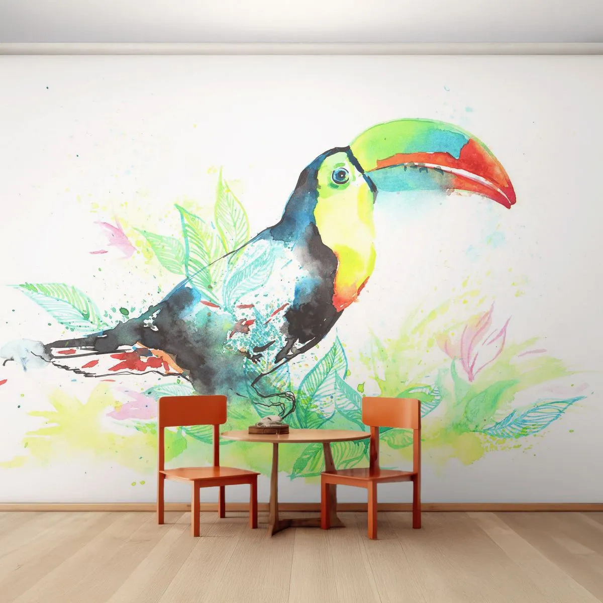 Papier Peint Autocollant Deluxe Sticker - Aussi coloré que l'Amérique du Sud - Oiseau, Toucan, Pour les enfants - 250x175 cm