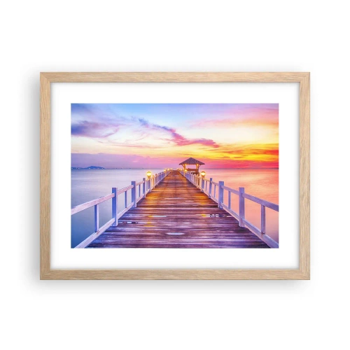 Affiche dans un chêne clair - Poster - Le silence lilas-doré du soir - 40x30 cm